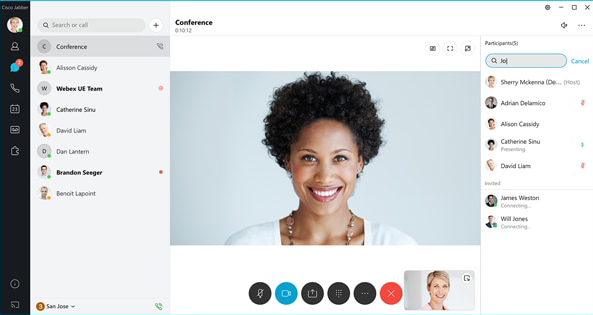 screenshot of Cisco Jabber